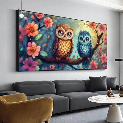 Diamant Painting Vogel Diamond Painting Blumen Bilder, Diamond Painting Set für Erwachsene Kinder, 5D Diamant Painting Groß 50x100cm DIY Full Drill Diamant Malerei Kits, für Haus Wanddeko Y-44 von Jaalinng