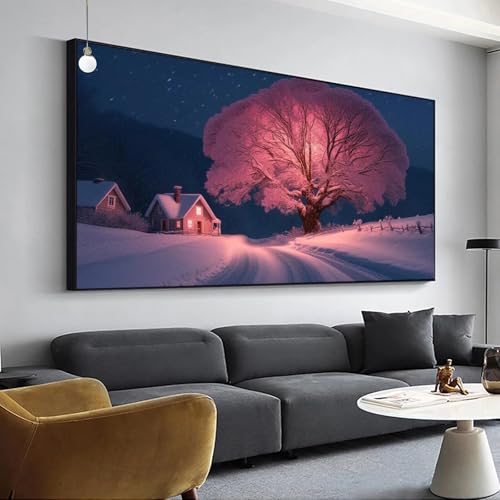 Diamant Painting Winter Diamond Painting Baum Bilder, Diamond Painting Set für Erwachsene Kinder, 5D Diamant Painting Groß 70x140cm DIY Full Drill Diamant Malerei Kits, für Haus Wanddeko Y-58 von Jaalinng