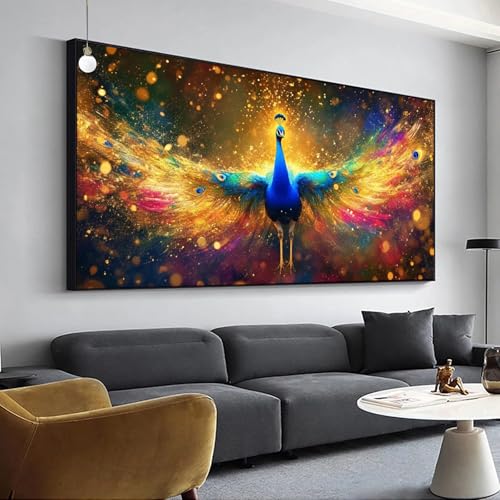 Diamond Painting Farbe Diamant Painting Set für Erwachsene Kinder,5D Diamond Painting Pfau Bilder,Full Drill Eckige Steine Diamant Malerei 100x200cm DIY Diamant Kunst Kits,für Home Wand Décor Y-78 von Jaalinng