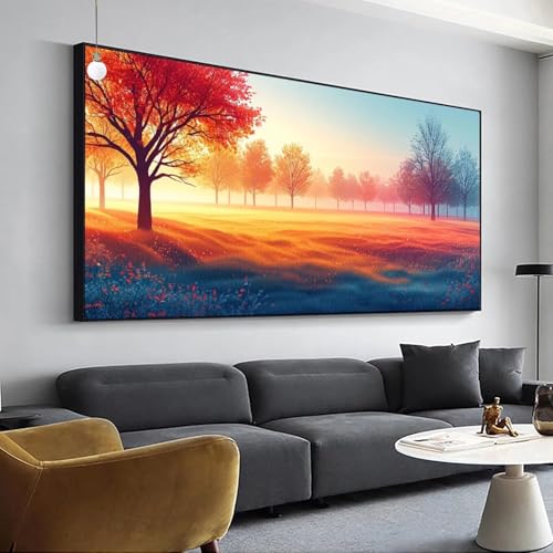 Diamond Painting Landschaft Diamant Painting Set für Erwachsene Kinder,5D Diamond Painting Baum Bilder,Full Drill Eckige Steine Diamant Malerei 60x120cm DIY Diamant Kunst Kits,Home Wand Décor Y-800 von Jaalinng