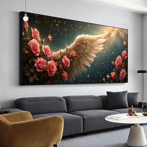 Diamond Painting Sternenhimmel Diamant Painting Set Erwachsene Kinder,5D Diamond Painting Flügel Bilder,Full Drill Eckige Steine Diamant Malerei 80x160cm DIY Diamant Kunst Kits,Home Wand Décor Y-522 von Jaalinng