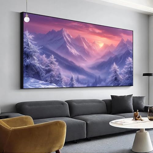 Diamond Painting Winter Diamant Painting Set für Erwachsene Kinder,5D Diamond Painting Berg Bilder,Full Drill Eckige Steine Diamant Malerei 100x200cm DIY Diamant Kunst Kits,für Home Wand Décor Y-70 von Jaalinng