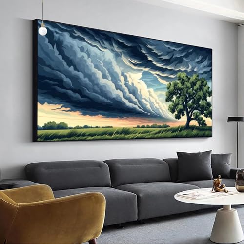 Jaalinng Diamant Painting Baum Diamond Painting Wolke Bilder, Diamond Painting Set für Erwachsene Kinder, 5D Diamant Painting Groß 50x100cm DIY Full Drill Diamant Malerei Kits, für Haus Wanddeko Y-77 von Jaalinng