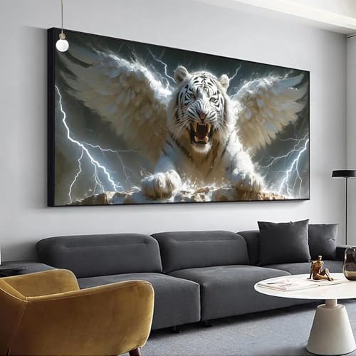 Jaalinng Diamant Painting Tier Diamond Painting Tiger Bilder, Diamond Painting Set für Erwachsene Kinder, 5D Diamant Painting Groß 70x140cm DIY Full Drill Diamant Malerei Kits, für Haus Wanddeko Y-81 von Jaalinng