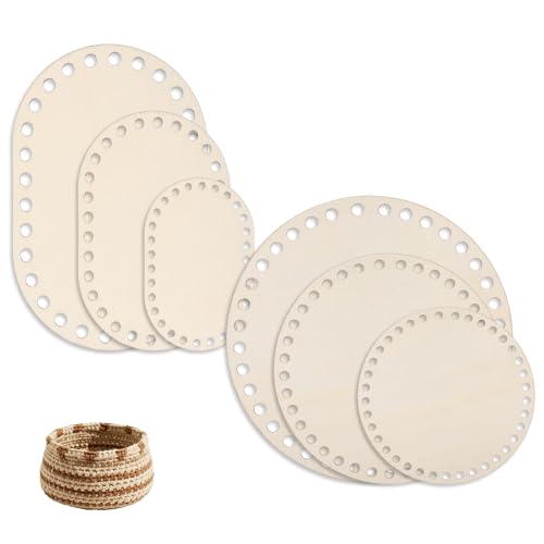 6PCS Korbboden zum Häkeln,Holzboden für Häkelkorb,Korbboden,Naturholzkorbboden Rund Häkelkorb,mit 10 Maschenmarkierer,10/15/20cm Zwei von jeder Größe, für DIY Korbflechten und Nähtaschen (Ovaler/Rund) 6PCS Korbboden zum Häkeln,Holzboden für Häkelkorb,Korbboden,Naturholzkorbboden Rund Häkelkorb,mit 10 Maschenmarkierer,10/15/20cm Zwei von jeder Größe, für DIY Korbflechten und Nähtaschen (Ovaler/Rund) von Jaarssho