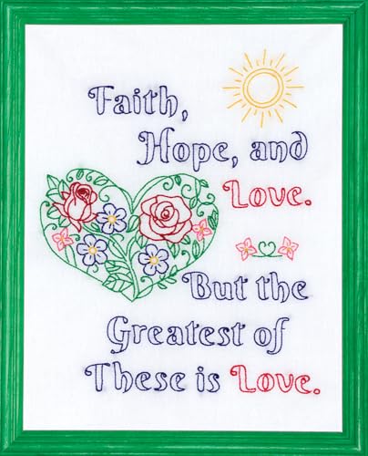 Jack Dempsey Needle Art The Greatest is Love, Sampler, 27,9 x 35,6 cm von Jack Dempsey Needle Art