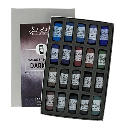 Jack Richeson 422900 Dark 1 Value Spectrum handgerollte weiche Pastellkreiden von Jack Richeson