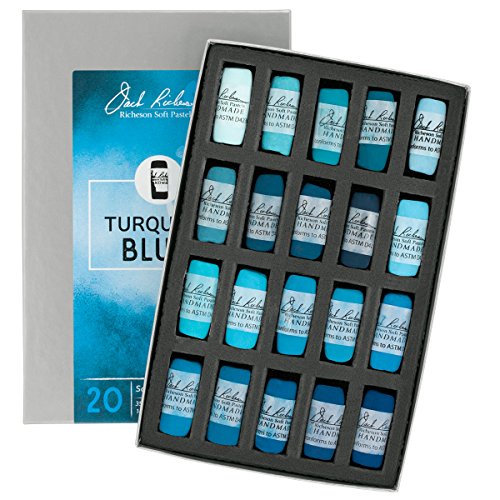 Jack Richeson 422969 Handgerollte weiche Pastellkreiden Set (20 Stück), türkisblau von Jack Richeson