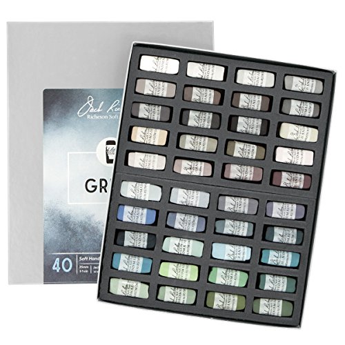 Jack Richeson Hand gerollt Weiche Pastellkreiden Farbe Grau, 40-teiliges Set von Jack Richeson