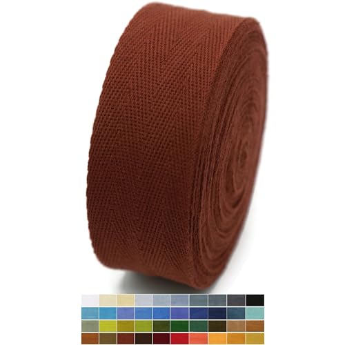 Baumwoll-Twill-Band – 9,1 m – über 50 Farben – 100 % natürliche Baumwolle 2,5 cm – 10494 (bernsteinfarben) von Jacob Bicerri
