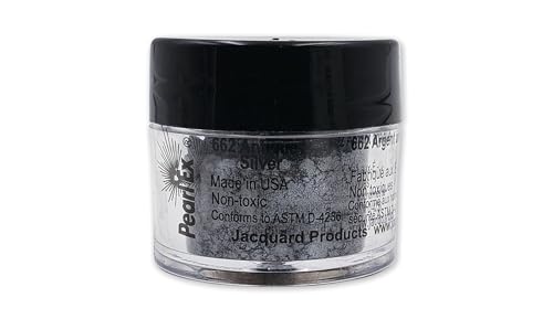 Jacquard Pearl Ex-Pigment-Pulver, 3 g, Antik-Silber, Loses Glimmerpulver für Epoxidharz, Wasserfarben, Kalligraphie-Tinte und Ton, Epoxid-Pigmentpulver, Epoxidharzfarbe von Jacquard