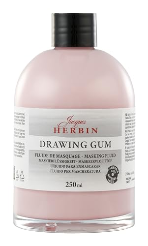 Jacques Herbin 18999T - Flasche Maskierflüssigkeit/Drawing gum, 250ml, Naturlatex, für Aquarell und Illustrationen, 1 Stück von Jacques Herbin