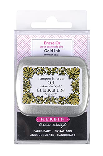 Jacques Herbin 41104T - Un tampon encreur pour pastille en laiton, Or von Jacques Herbin