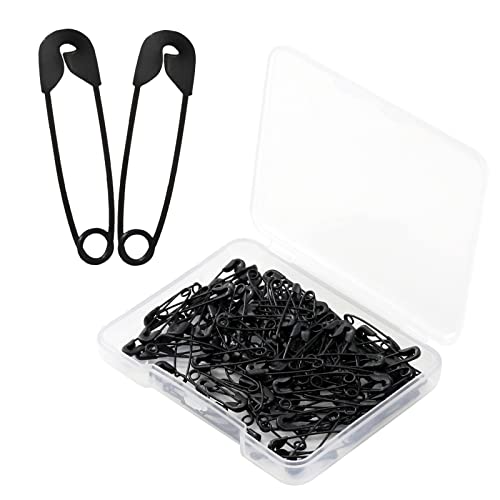 120 Stück Sicherheitsnadeln, sortierte Schwarz Sicherheitsnadeln, rostbeständig Safety Pins, für Kleidung, Bastelarbeiten, Kunsthandwerk Nähzubehör-Set von Jadeseal