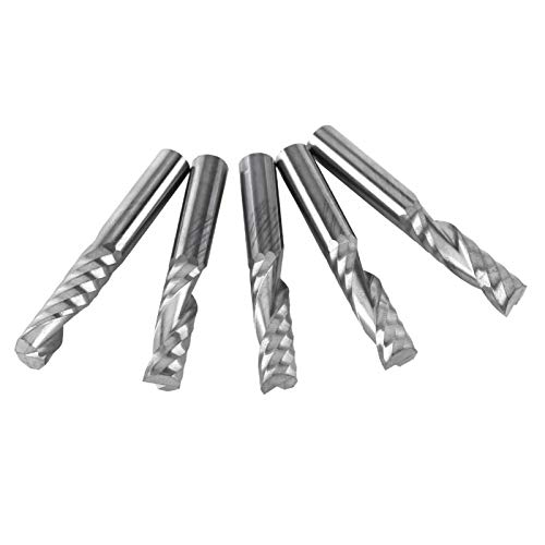 CNC-Bits, Jadeshay 5 Stück Fräser 6mm Schaft Hartmetall einzelne Flöte Schaftfräser Spiralschneider Einzelne Flöte CNC dremel metallfräser von Jadeshay