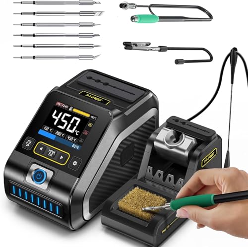 Jadeshay Soldering Station, 200W Lötstation Intelligente Lötkolben Set mit 100-450 ℃ Einstellbar, Digitalanzeige, Automatischer Schlaf und Kalibrierung von Jadeshay