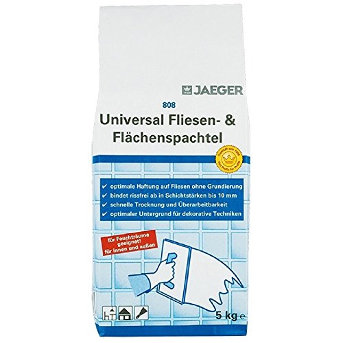 Jaeger Universal Fliesenspachtel Flächenspachel weiss, 5 kg von Jaeger