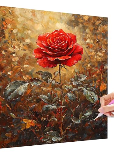 Diamond Painting Erwachsene Rose Set Diamant Painting Bilder Kinder Blume, DIY Diamond Crystal Stickerei Bastelset Erwachsene Set, Full Drill Diamant Malerei Wanddeko Geschenke für Frauen 80x110cm C-8 von Jaeixouu