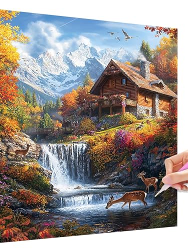 Diamond Painting Erwachsene Tier Set Diamant Painting Bilder Kinder Landschaft, DIY Diamond Crystal Stickerei Bastelset Erwachsene Set, Full Drill Diamant Malerei Wanddeko Geschenke 80x110cm K-3 von Jaeixouu