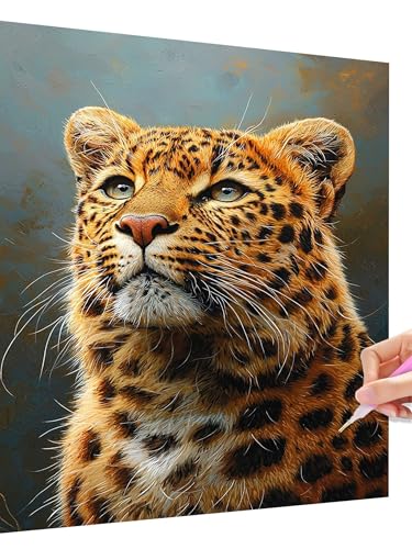 Diamond Painting Erwachsene Tier Set Diamant Painting Bilder Kinder Leopard, DIY Diamond Crystal Stickerei Bastelset Erwachsene Set, Full Drill Diamant Malerei Deko Geschenke für Frauen 80x110cm F-3 von Jaeixouu