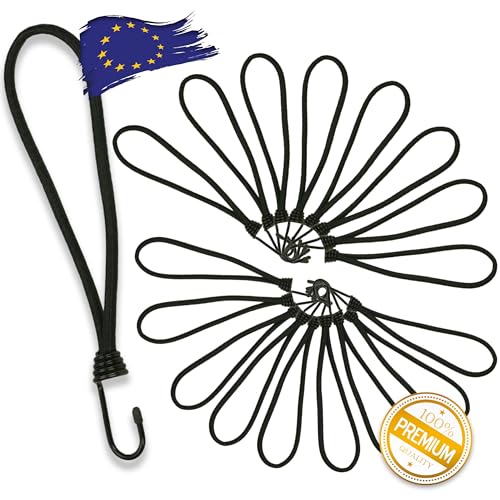 Jagano® Spanngummi mit Haken - 15 Stück x 18cm. Ideal zum Spannen von Plane oder als Transport-Sicherung für Anhänger. Belastbare Gummispanner mit Haken für Camping Zubehör. von Jagano