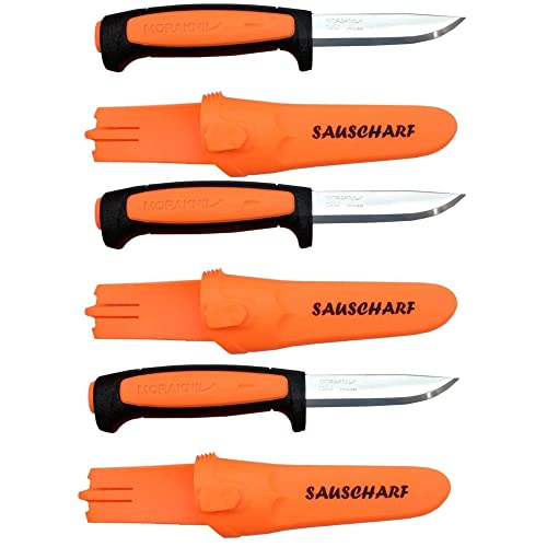 Jagdaktiv 3er Pack Messer Morakniv Basic Sauscharf Orange Drückjagd Messer Jäger Sonderedition von Jagdaktiv