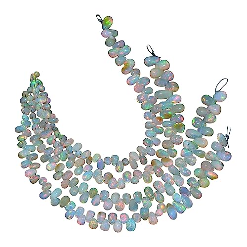 AAA+ Äthiopischer Welo-Opal-Edelstein, 6 mm - 9 mm, glatte Nugget-Perlen, natürlicher äthiopischer Opal-Edelstein, Trommelperlen, 40,6 cm Strang von Jaipur Gems Mart