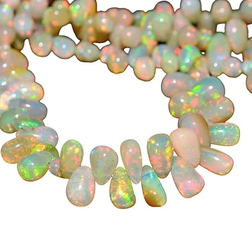 AAA+ Perlen aus äthiopischem Opal, 4 mm, 5 mm, facettierte Rondelle-Perlen, 40,6 cm Strang, natürlicher äthiopischer Welo-Opal, Halbedelstein, lose Perlen von Jaipur Gems Mart