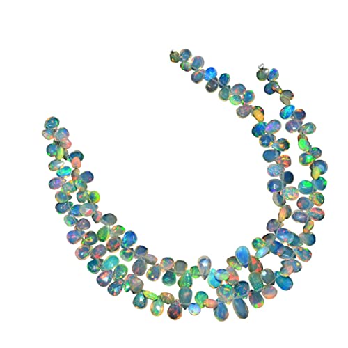 Natürliche AAA+ äthiopische Welo-Opal-Heishi-Perlen, facettierte Perlen, Edelstein, 4 mm - 6 mm, loser Reifen, 17,8 cm Strang, äthiopischer Opal, Welo-Opal-Perlen von Jaipur Gems Mart