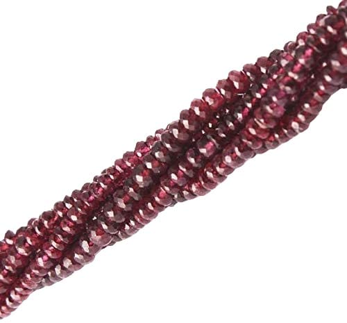 Natürliche Rhodolith Granat Rondelle facettierte Perlen | 5-6 mm Rondelle Facettenperlen für Schmuck machen | 13" Strang | loses Korn | AAA-Qualität | beste Qualität von Jaipur Gems Mart