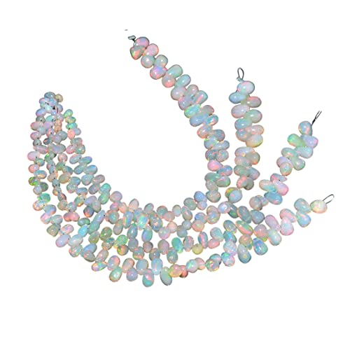 Natürlicher äthiopischer Welo Feueropal-Edelstein, glatte Briolette-Perlen, 15,2 cm Strang, AAA+ äthiopischer Feueropal-Edelstein, lose Tropfen von Jaipur Gems Mart