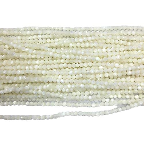 Natur Packung mit 2 Stränge 2-2.5mm Perlmutt facettierte Rondelle Perlen | Micro facettierte Korn für Schmuckherstellung | 13" Strand | Halbedelstein Perlen | AAA-Qualität von Jaipur Gems Mart