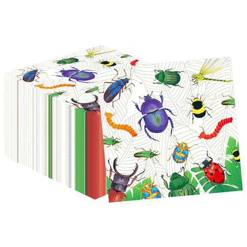 40Pcs Bug Party Supplies Bugs Theme Party Paper Napkins Disposable Party Napkins Set Bug Paper Luncheon Napkins Bug Theme Party Supplies von Jajajuegos