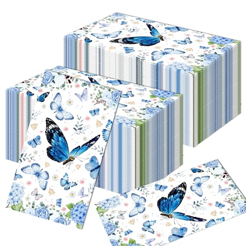 Lange Papierservietten mit Schmetterlingsblumen, 80 Stück von Jajajuegos