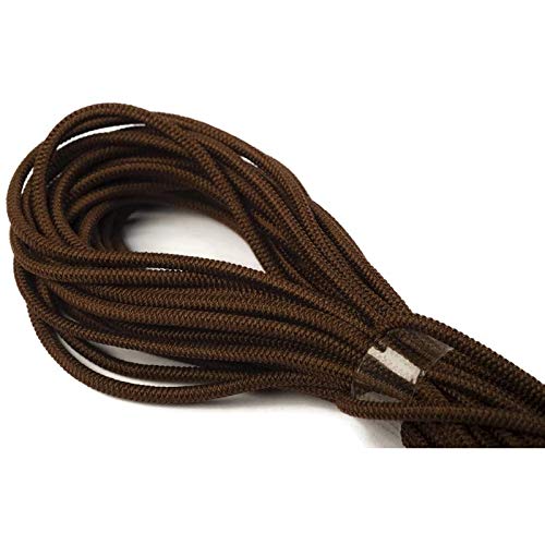 Jajasio 10 m Gummikordel 2,2mm, Elastische Kordel Auswahl aus 37 Farben Gummischnur Elastische Kordel/Farbe: 28 - braun von Jajasio