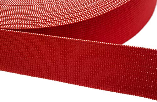 Jajasio 12 Meter Gummiband zum Nähen in 20 Farben elastische Band für Kleid Rock Hosen 06 - rot 25mm von Jajasio