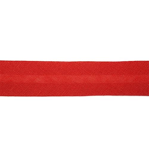 Jajasio Baumwoll Schrägband 25mm breit in 40 Farben, Einfassband Baumwolle Nahtband/Farbe: 12 - tomatenrot von Jajasio