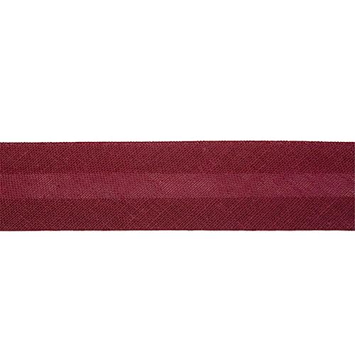 Jajasio Baumwoll Schrägband 25mm breit in 40 Farben, Einfassband Baumwolle Nahtband/Farbe: 14 - dunkelrot von Jajasio