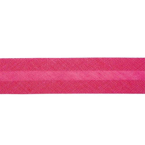 Jajasio Baumwoll Schrägband 25mm breit in 40 Farben, Einfassband Baumwolle Nahtband/Farbe: 18 - himbeere von Jajasio