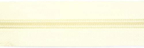 Jajasio Endlosreißverschluss mit Zipper 3mm (Nonlock), 50 Meter, Reißverschluss endlos Auswahl aus 40 Farben/Farbe: 52 – Creme von Jajasio