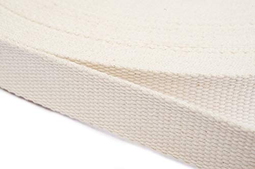 Jajasio Gurtband Baumwolle 25mm Breit, Baumwollgurtband Taschengurtband 02 - Creme 6 Meter von Jajasio