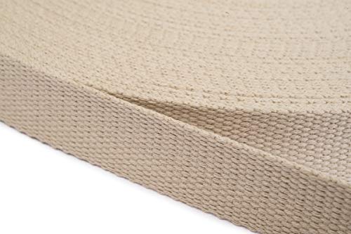 Jajasio Gurtband Baumwolle 25mm Breit, Baumwollgurtband Taschengurtband 03 - beige 6 Meter von Jajasio