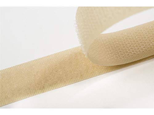 Jajasio Klettband bunt zum Nähen zum aufnähen, 20 mm, beige #03 25 Meter Flausch und Haken von Jajasio