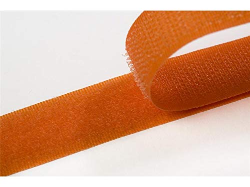 Jajasio Klettband bunt zum Nähen zum aufnähen, 20 mm, orange #18 4 Meter Flausch und Haken von Jajasio