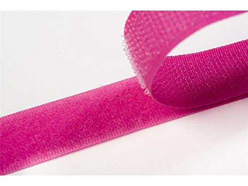 Jajasio Klettband bunt zum Nähen zum aufnähen, 20 mm, pink #09 25 Meter Flausch und Haken von Jajasio