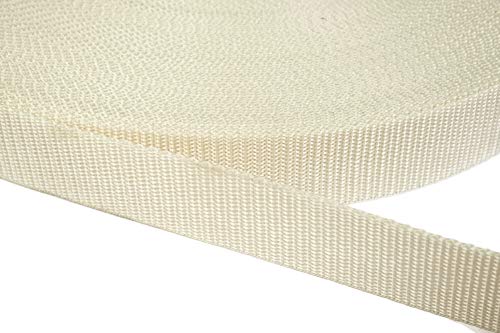 Jajasio PP Gurtband 10mm breit aus Polypropylen, 1.2mm Stark in 41 Farben 02 - Creme 12 Meter von Jajasio