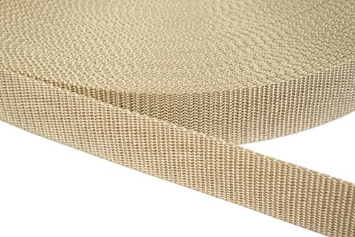 Jajasio PP Gurtband 10mm breit aus Polypropylen, 1.2mm Stark in 41 Farben 04 - Khaki 12 Meter von Jajasio