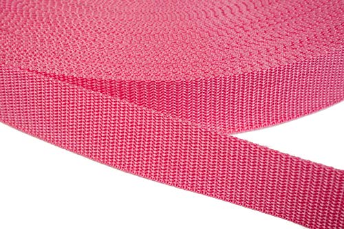 Jajasio PP Gurtband 10mm breit aus Polypropylen, 1.2mm Stark in 41 Farben 13 - pink 50 Meter von Jajasio