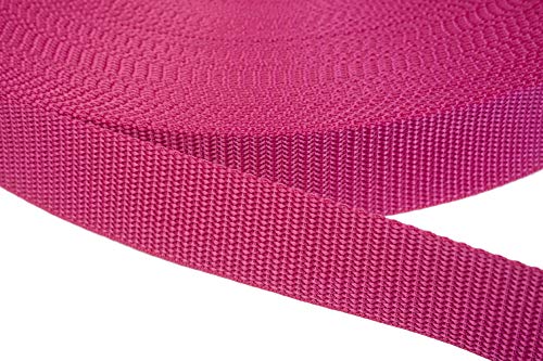 Jajasio PP Gurtband 10mm breit aus Polypropylen, 1.2mm Stark in 41 Farben 16 - Fuchsia 12 Meter von Jajasio