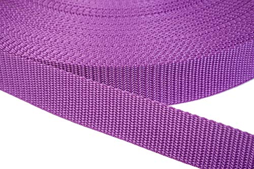 Jajasio PP Gurtband 10mm breit aus Polypropylen, 1.2mm Stark in 41 Farben 23 - Orchid 50 Meter von Jajasio